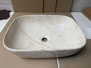 Opzetwastafel Marmerlook Beige 45,5 cm, beige